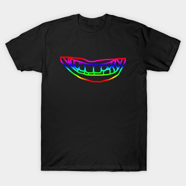 Rainbow Minimal Lips Line T-Shirt by ellenhenryart